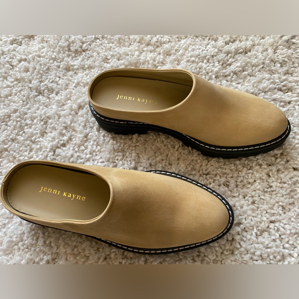 Jenni Kayne Oiled Leather Lug Sole Mule - Dark Sand - Size 36